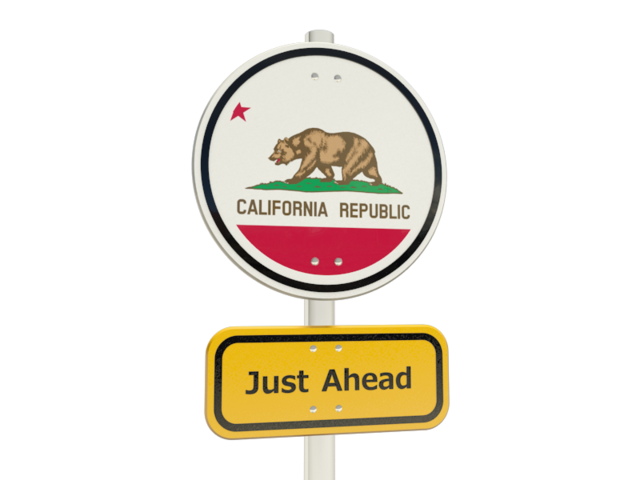 Дорожный знак. Загрузить иконку флага штата Калифорния
