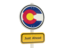 Flag of state of Colorado. Road sign. Download icon