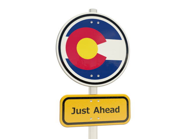 Road sign. Download flag icon of Colorado