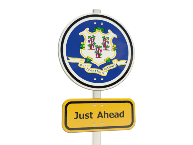 Road sign. Download flag icon of Connecticut