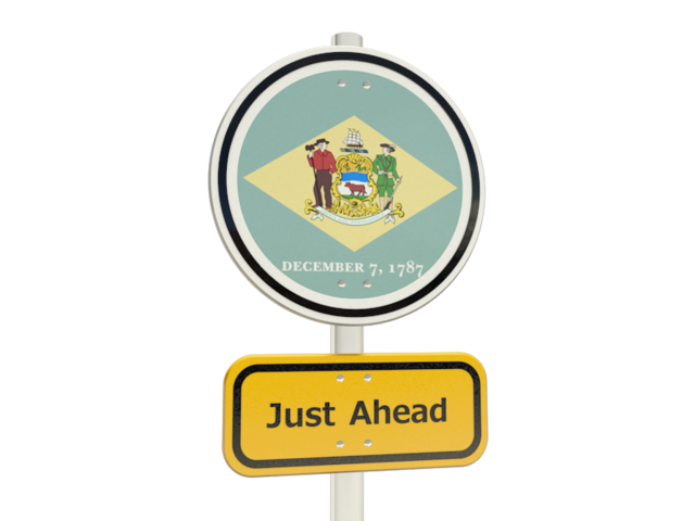 Road sign. Download flag icon of Delaware