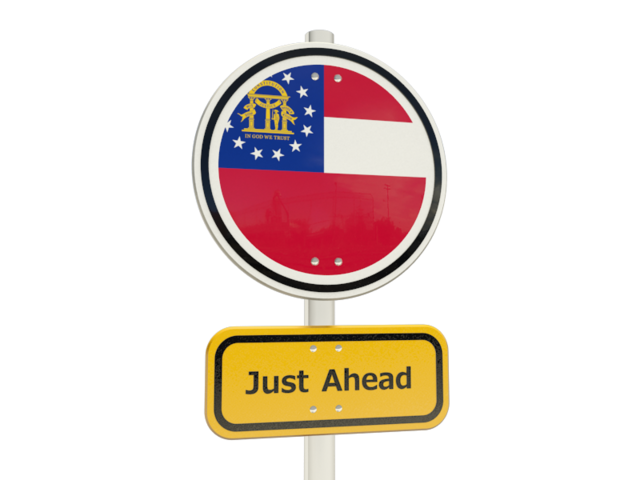 Road sign. Download flag icon of Georgia