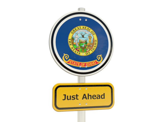 Road sign. Download flag icon of Idaho