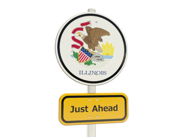 Road sign. Download flag icon of Illinois