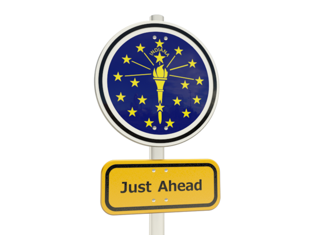 Road sign. Download flag icon of Indiana