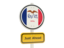 Flag of state of Iowa. Road sign. Download icon