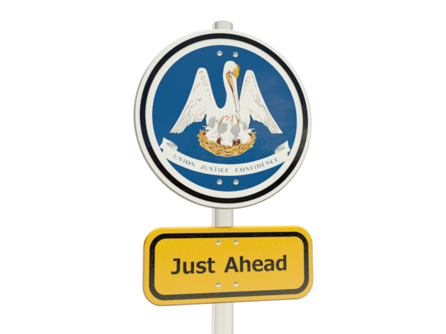 Road sign. Download flag icon of Louisiana