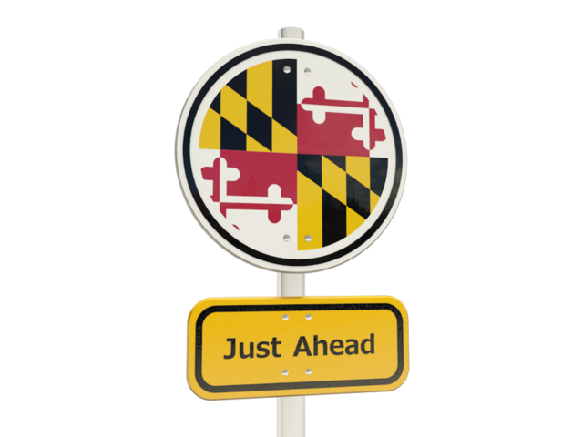 Road sign. Download flag icon of Maryland