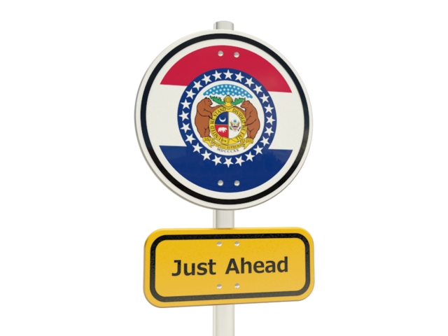 Road sign. Download flag icon of Missouri