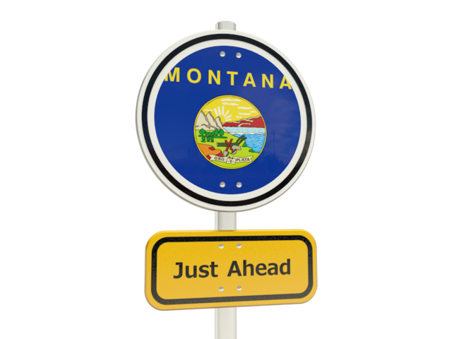 Road sign. Download flag icon of Montana