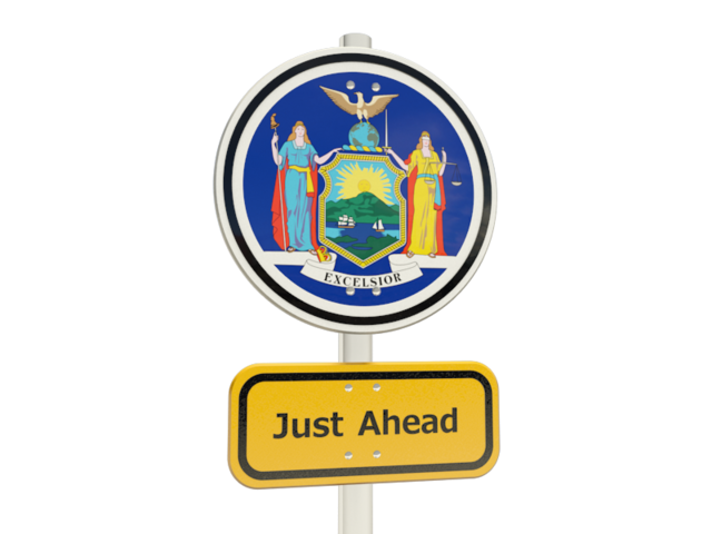 Road sign. Download flag icon of New York