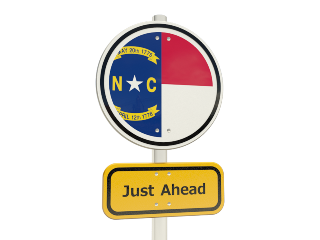 Road sign. Download flag icon of North Carolina