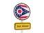 Flag of state of Ohio. Road sign. Download icon