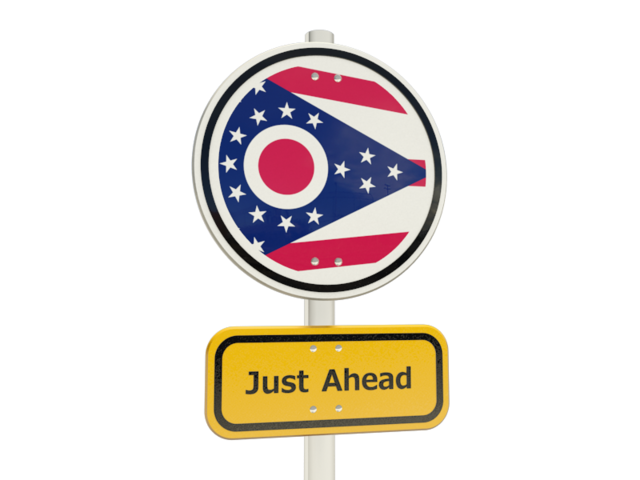 Road sign. Download flag icon of Ohio