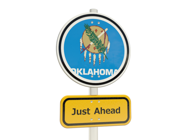 Road sign. Download flag icon of Oklahoma