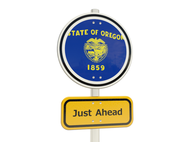Road sign. Download flag icon of Oregon