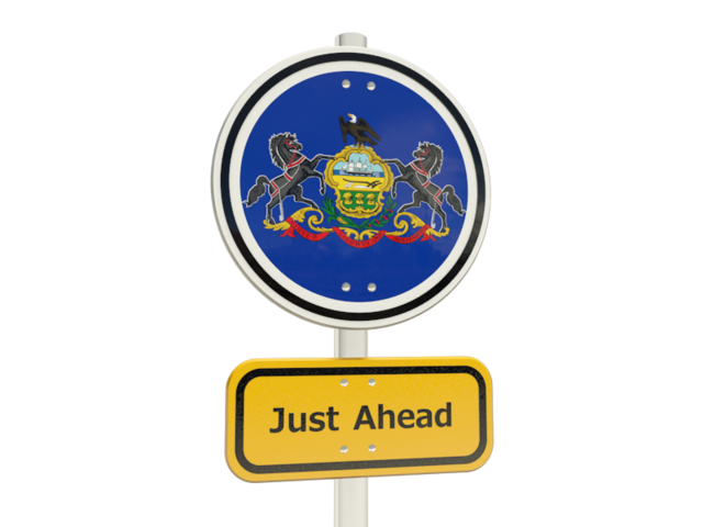 Road sign. Download flag icon of Pennsylvania