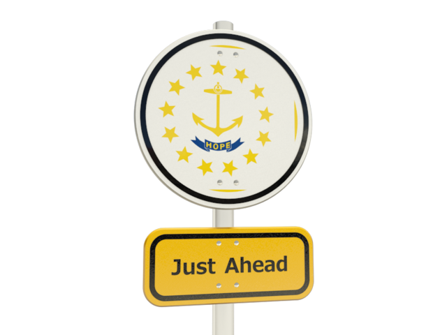 Road sign. Download flag icon of Rhode Island