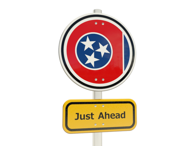 Road sign. Download flag icon of Tennessee