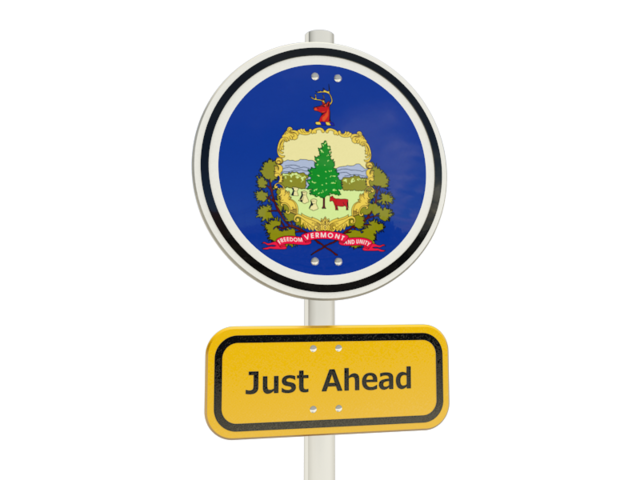 Road sign. Download flag icon of Vermont