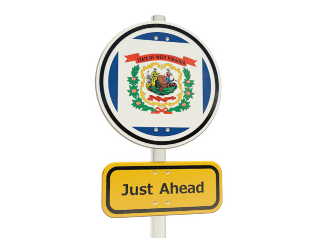 Road sign. Download flag icon of West Virginia