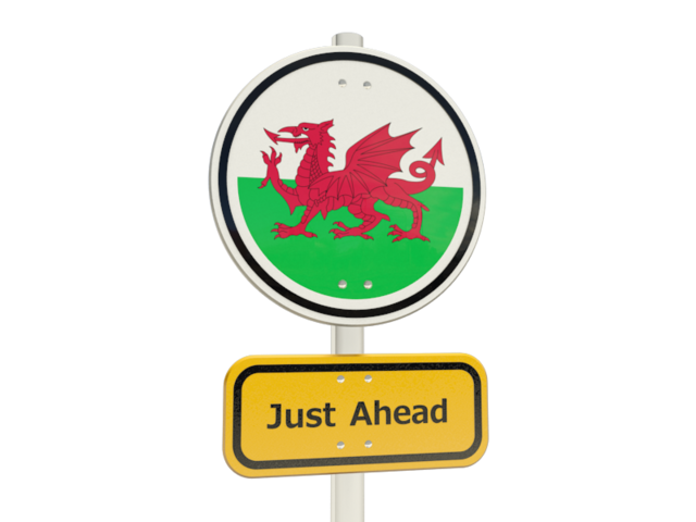 Road sign. Download flag icon of Wales at PNG format