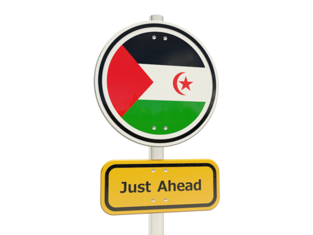 Дорожный знак. Скачать флаг. Западная Сахара