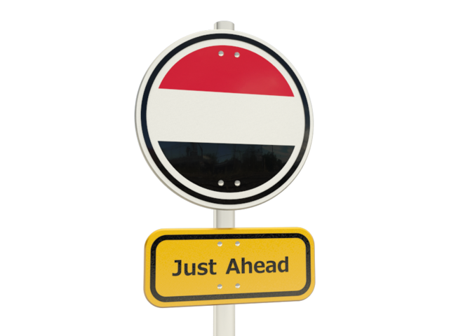 Дорожный знак. Скачать флаг. Йемен