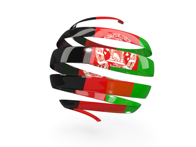 Round 3d icon. Download flag icon of Afghanistan at PNG format