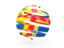 Aland Islands. Round 3d icon. Download icon.