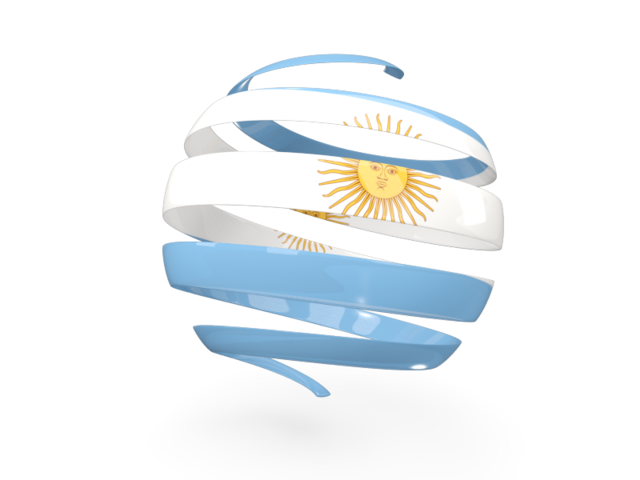 Round 3d icon. Download flag icon of Argentina at PNG format