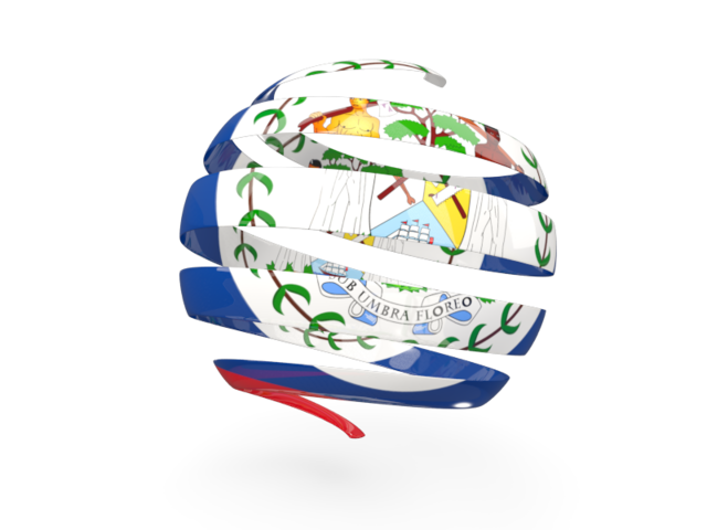 Round 3d icon. Download flag icon of Belize at PNG format