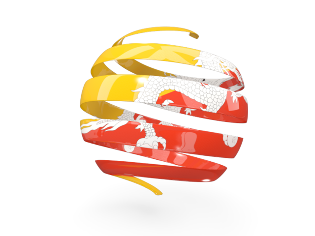Round 3d icon. Download flag icon of Bhutan at PNG format