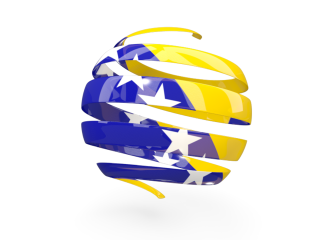 Round 3d icon. Download flag icon of Bosnia and Herzegovina at PNG format