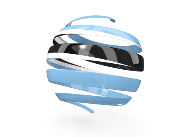 Round 3d icon. Download flag icon of Botswana at PNG format