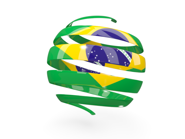 Round 3d icon. Download flag icon of Brazil at PNG format