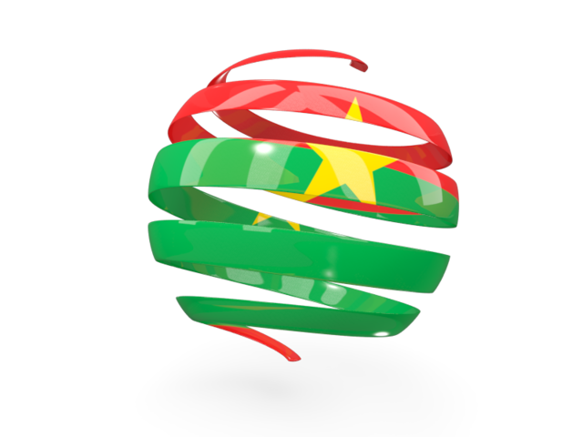 Круглая 3d иконка. Скачать флаг. Буркина Фасо