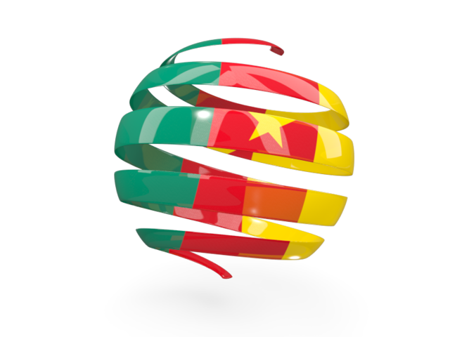 Round 3d icon. Download flag icon of Cameroon at PNG format