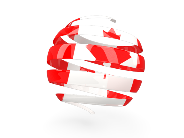 Round 3d icon. Download flag icon of Canada at PNG format