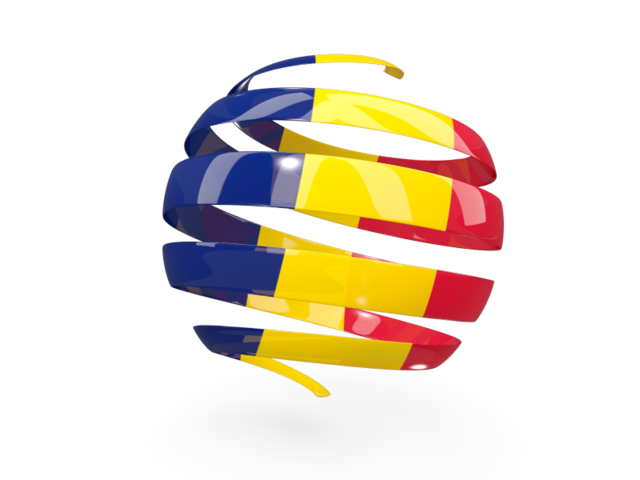Round 3d icon. Download flag icon of Chad at PNG format