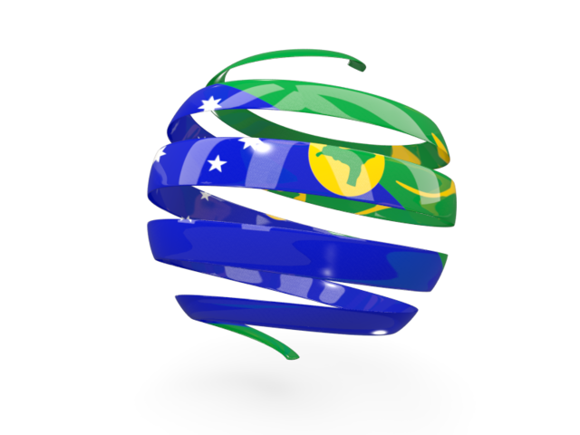 Round 3d icon. Download flag icon of Christmas Island at PNG format