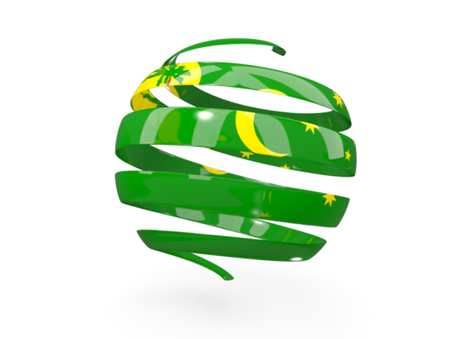 Round 3d icon. Download flag icon of Cocos Islands at PNG format