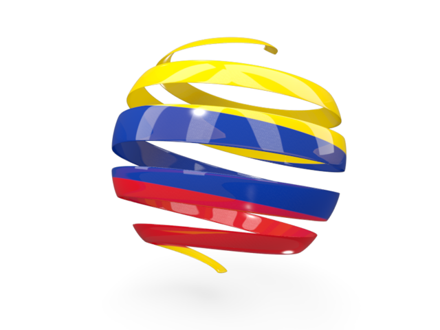 Round 3d icon. Download flag icon of Colombia at PNG format