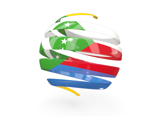Round 3d icon. Download flag icon of Comoros at PNG format