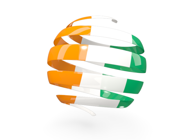 Round 3d icon. Download flag icon of Cote d'Ivoire at PNG format