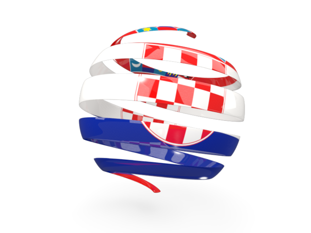 Round 3d icon. Download flag icon of Croatia at PNG format