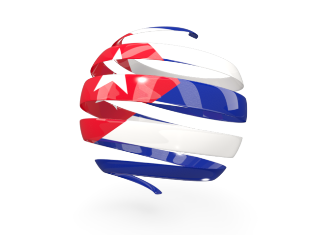 Round 3d icon. Download flag icon of Cuba at PNG format