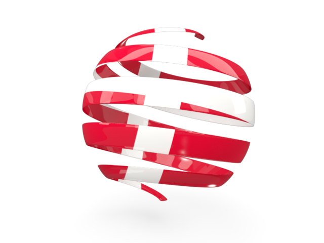 Round 3d icon. Download flag icon of Denmark at PNG format