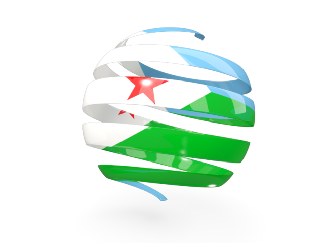 Round 3d icon. Download flag icon of Djibouti at PNG format