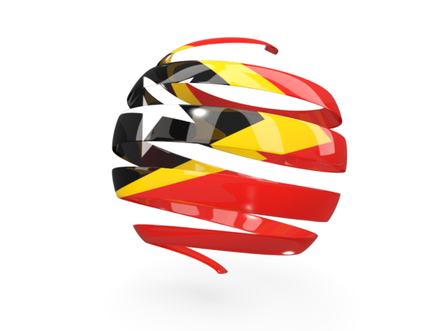 Round 3d icon. Download flag icon of East Timor at PNG format